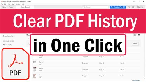How To Clear ALL Recent PDF List In Acrobat DC .